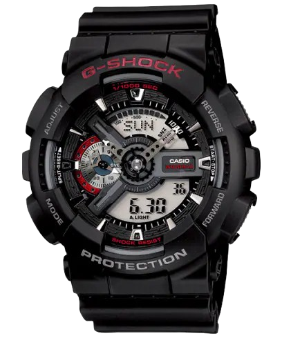 CASIO GA-110C-1ADR 200M 1/1000 ANADIGI BLACK WATCH