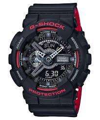 CASIO GA-110HR-1ADR G-SHOCK BLACK & RED PLASTIC WATCH