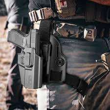 Polymer Pistol Holster with Thigh Attachment-Right Hand