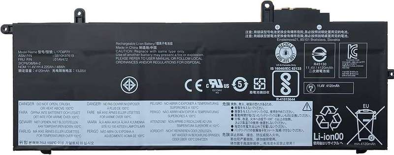 Vibrant battery for Lenovo ThinkPad X280 Type 20KF (P/N 01AV470 L17L6P70 L17L6P72 SB10K97617)