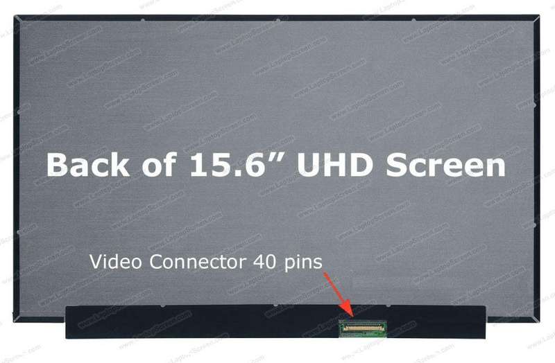 15.6" UHD LCD Screen - IPS - Bottom-Right 40-Pin eDP 1.3 Connector Socket - No Mounting Bracket