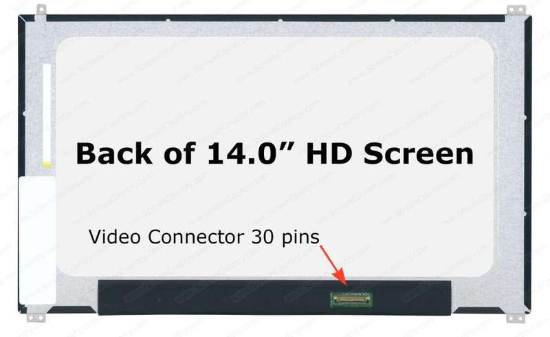 14.0" WXGA LCD Screen - 30-Pin eDP Bottom-Right Connector - Top and Bottom Brackets