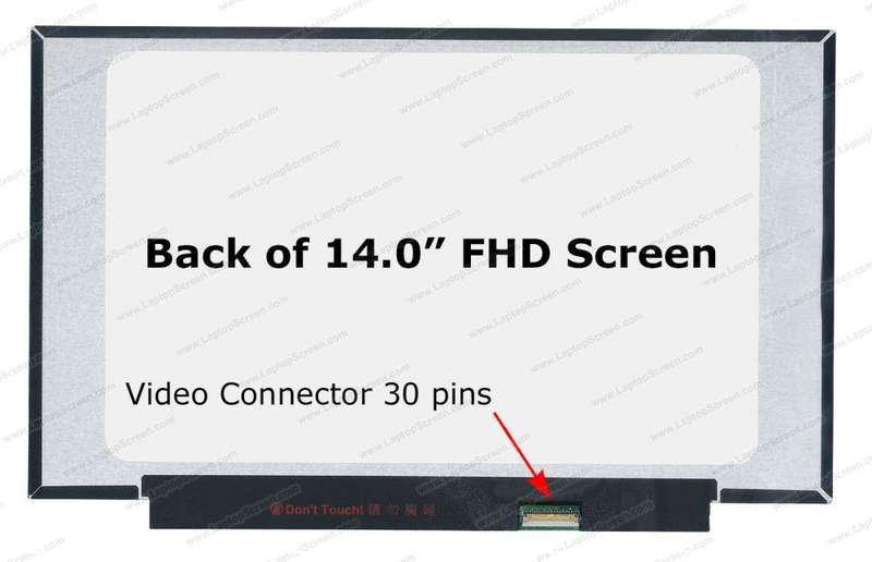 14.0" FHD LCD Screen - 30-Pin eDP Bottom-Right Connector - SLim Profile