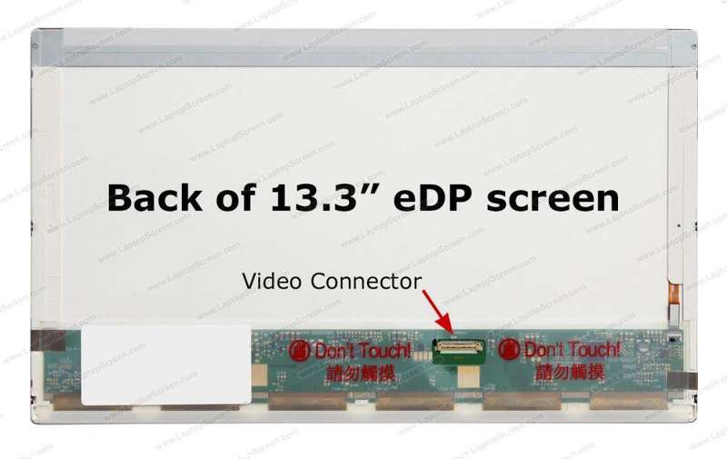 13.3" WXGA LCD Screen - 30-Pin eDP Bottom-Right Connector - Standard Thickness Profile
