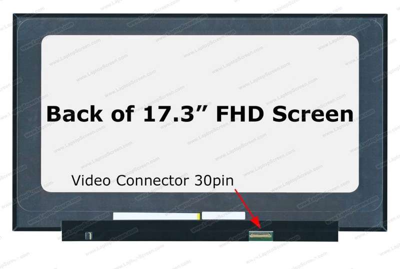 17.3" FHD LCD Screen - IPS - 30-Pin eDP Bottom-Right Connector - No Mounting Brackets