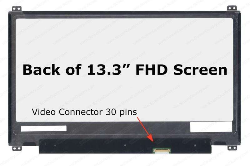 13.3" FHD LCD Screen - IPS - 30-Pin eDP Bottom-Right Connector - Matte Surface
