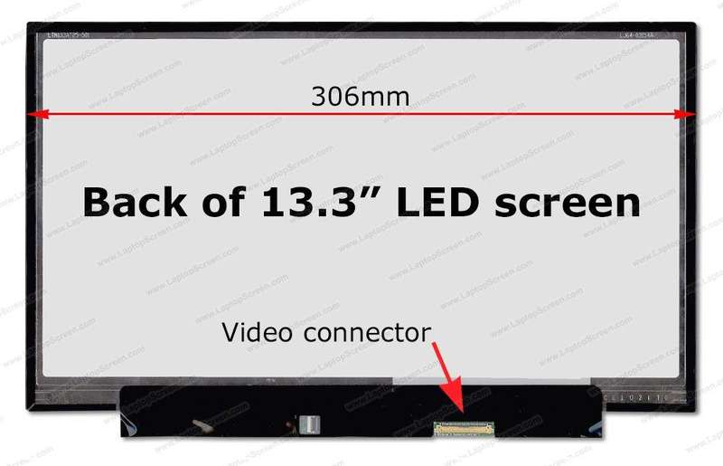 13.3" WXGA Screen - Bottom-Right 40-Pin Connector - Glossy Surface - Slim - LED Backlight