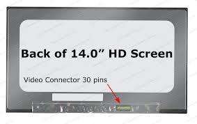 14.0" WXGA LCD Screen - 30-Pin eDP Bottom-Right Connector - No Mounting Brackets - No Bottom Tab