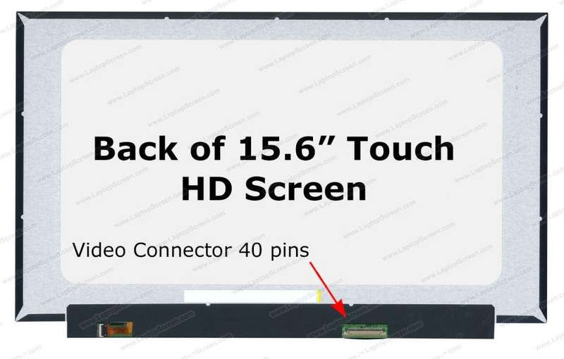 15.6" WXGA LCD Screen - 40-Pin eDP Bottom-Right Connector - No Mounting Brackets - Built-in Touch Di