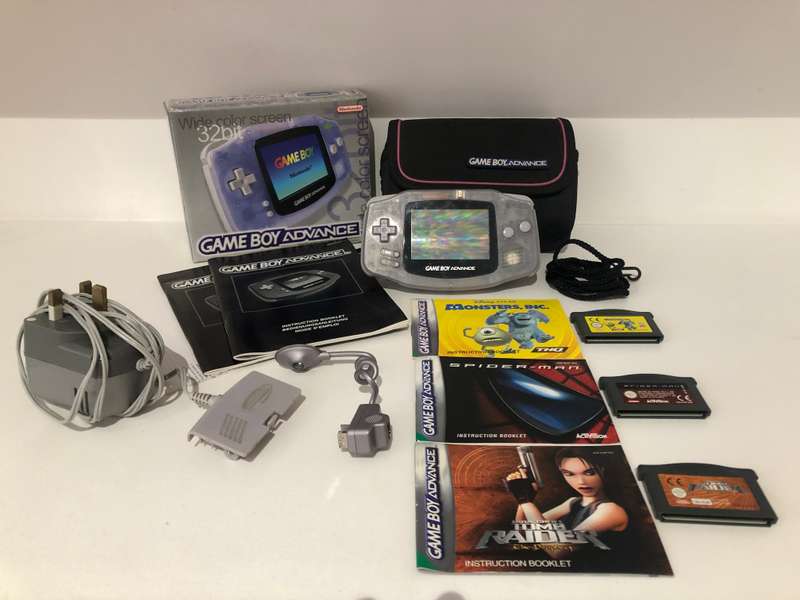 Nintendo Game Boy Advance Console, original in its box with additional accessories, games etc