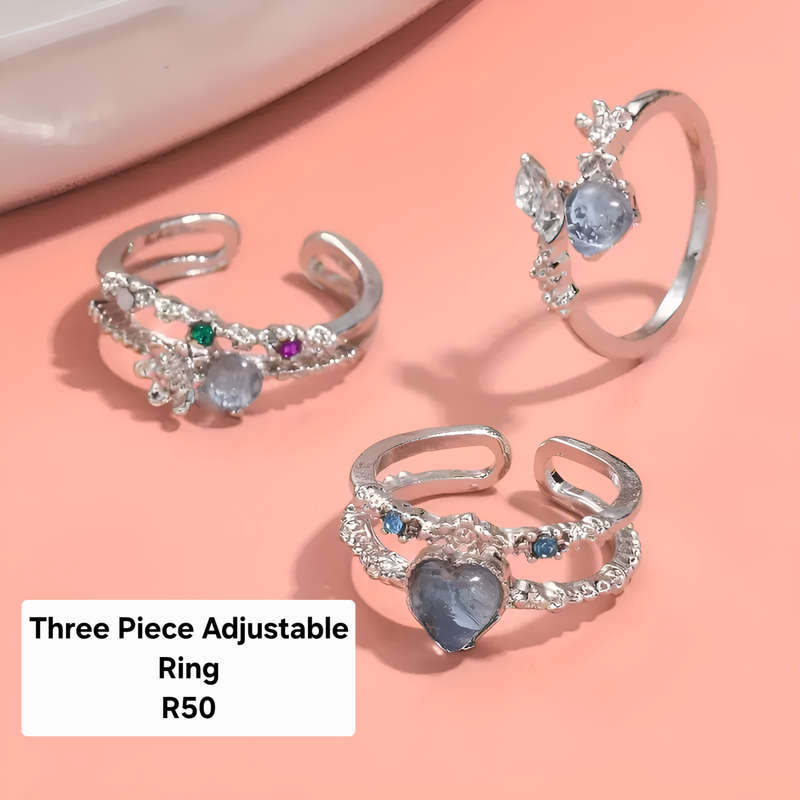 Three Piece Adjustable Ring