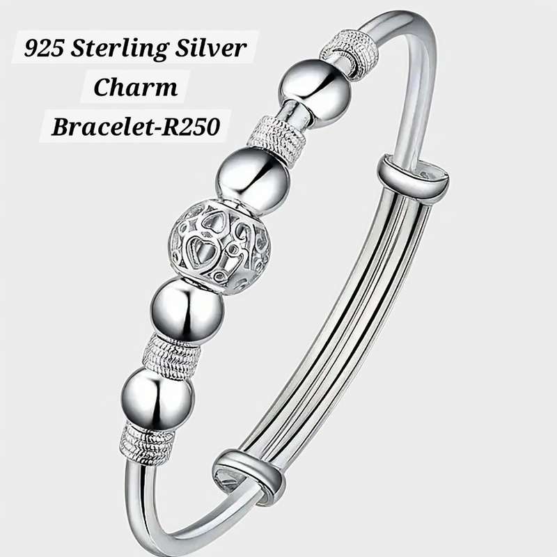 S925 Sterling Silver Charm Bracelet