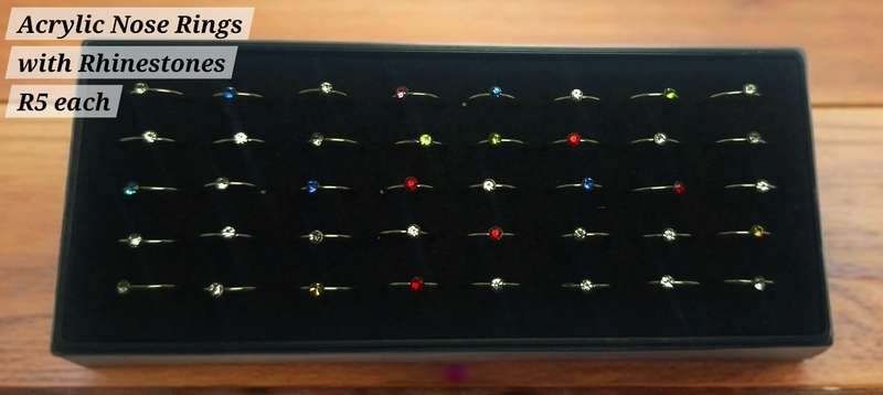 Acrylic Nose Rings With Rhinestones