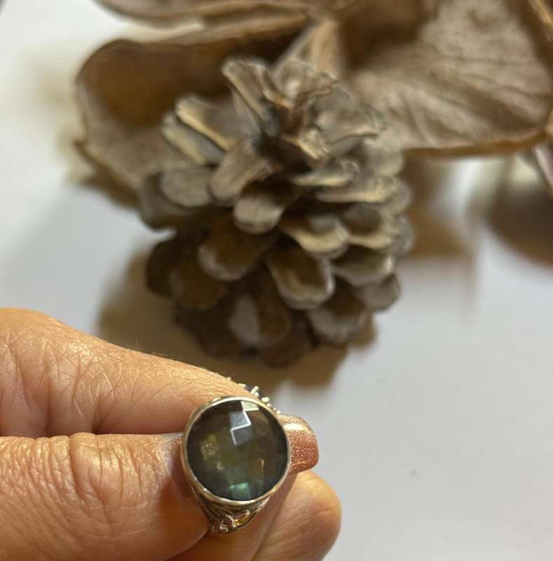 Sterling silver labradorite ring