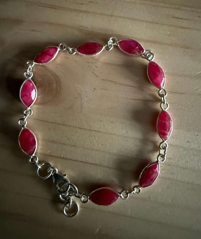 Sterling silver Ruby bracelet