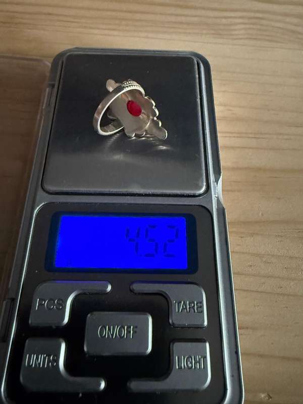 Sterling silver boho ruby ring