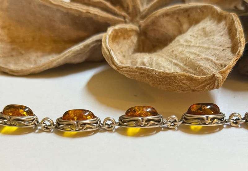 Sterling silver Amber Bracelet