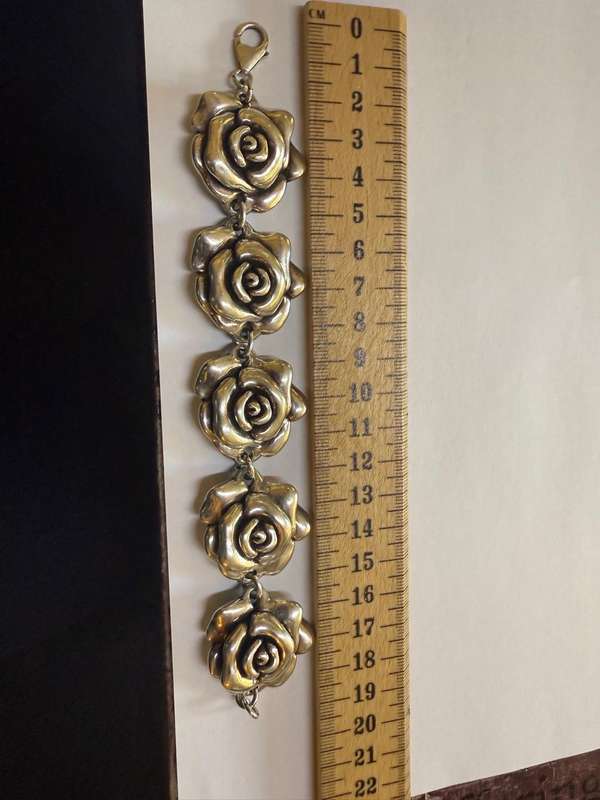 Sterling silver rose bracelet
