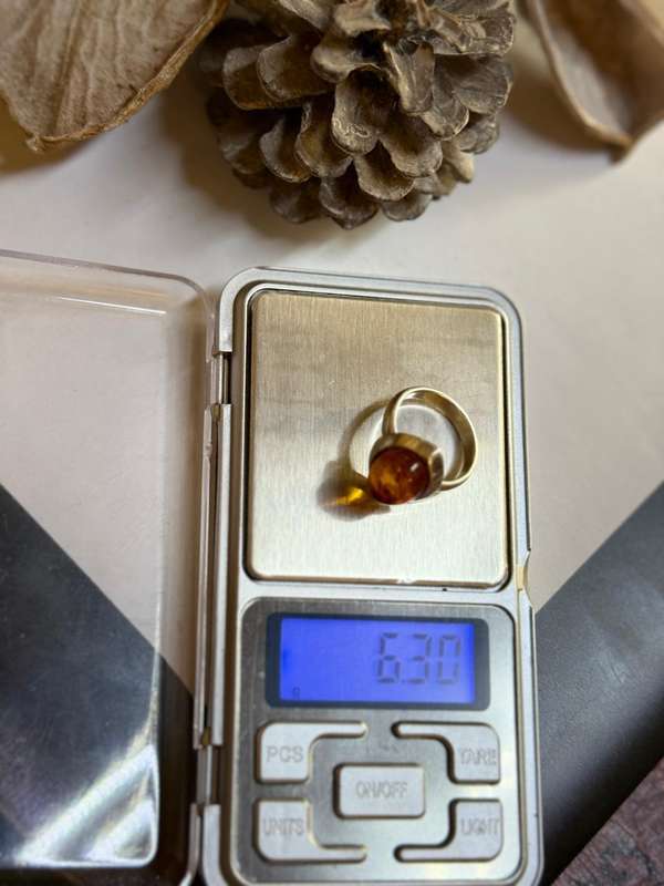 Sterling silver amber ring
