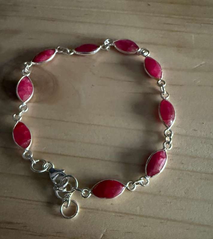 Sterling silver Ruby bracelet