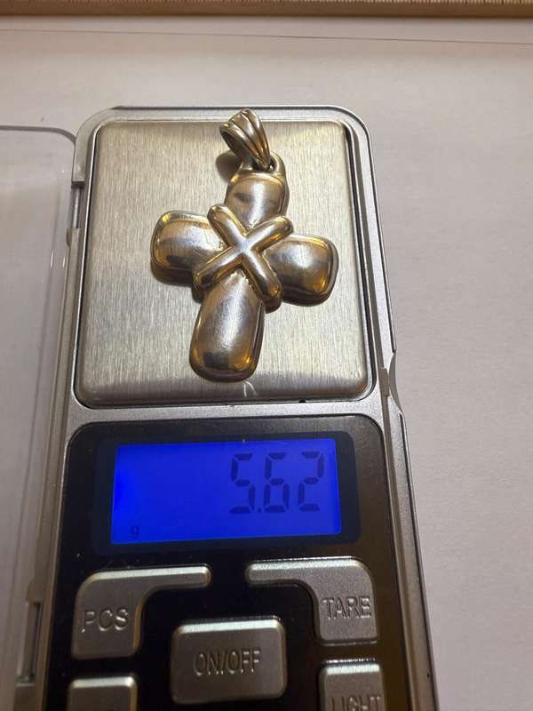 Sterling silver hollow cross pendant