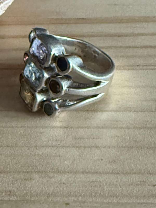 Sterling silver multi stone ring