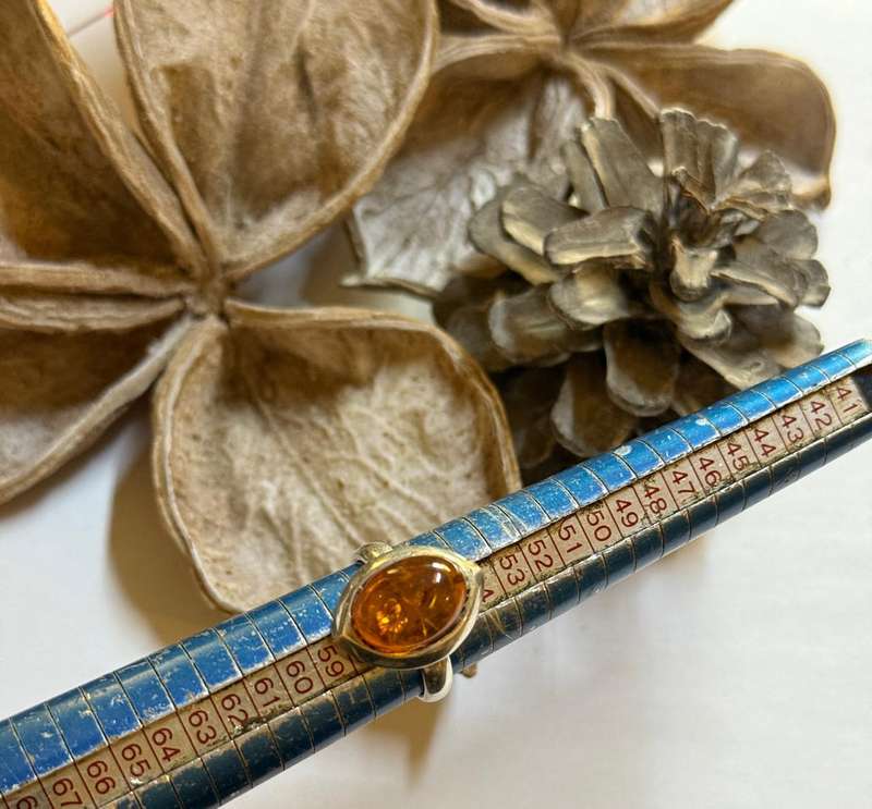 Sterling silver amber ring