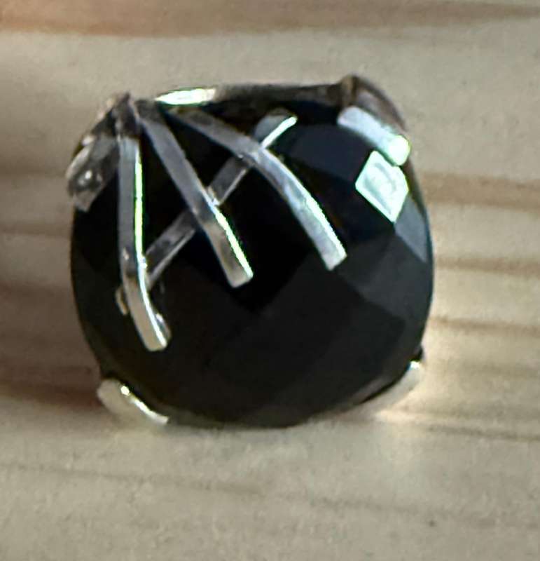 Sterling silver big onyx ring