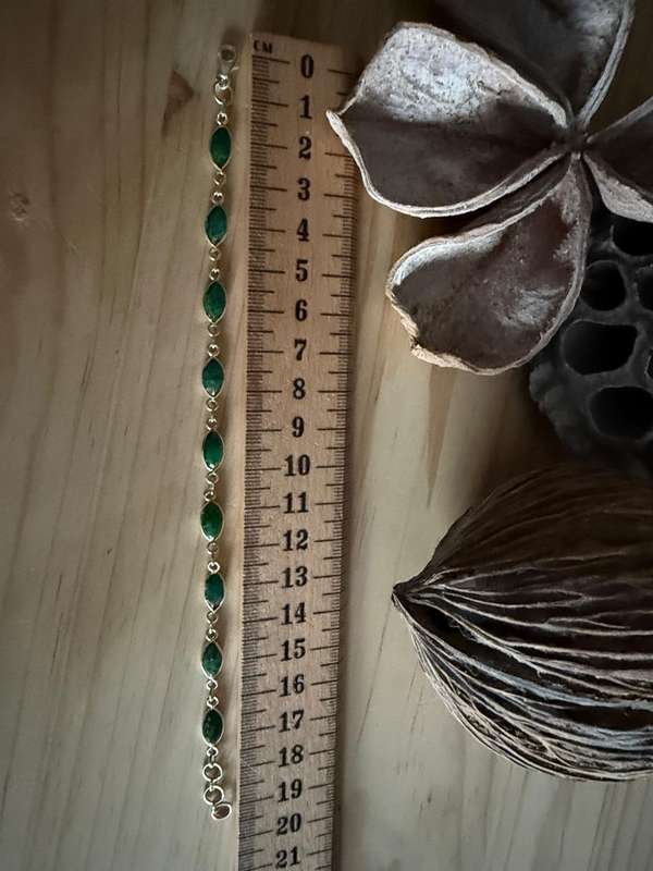 Sterling silver Emerald bracelet