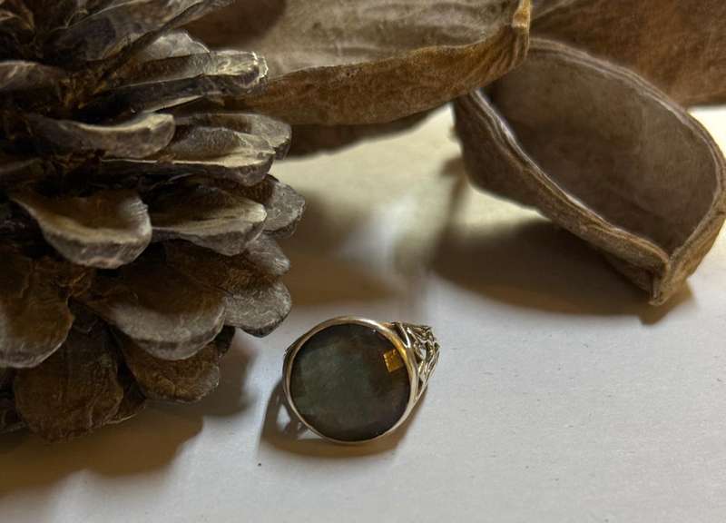 Sterling silver labradorite ring