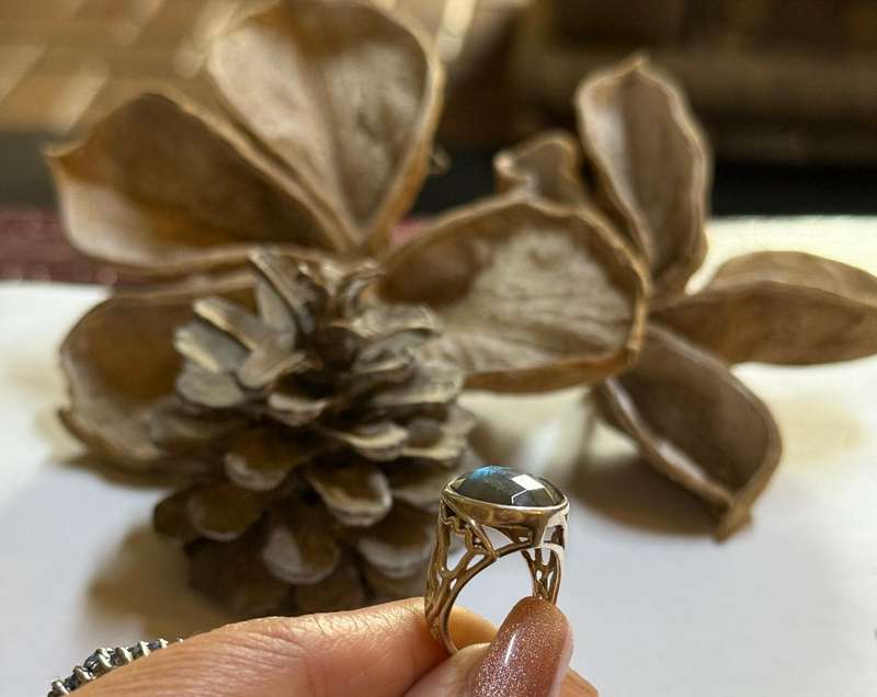 Sterling silver labradorite ring