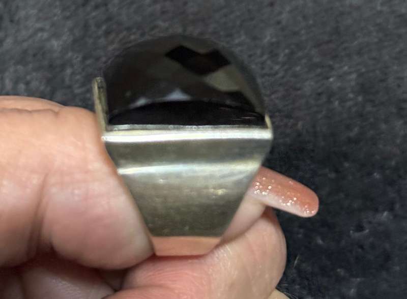 Big sterling silver onyx ring