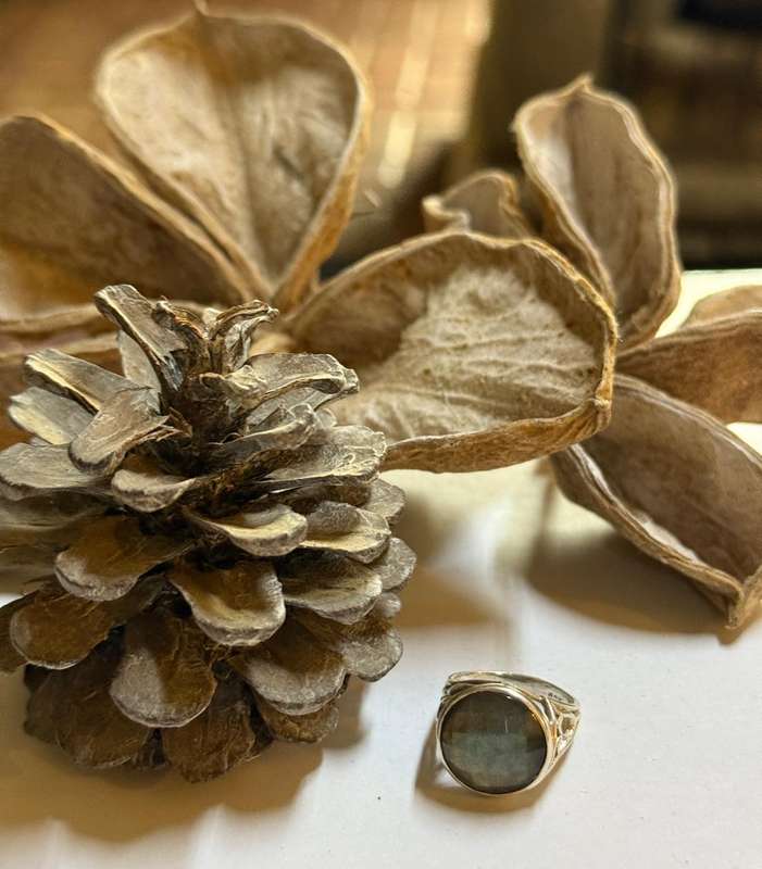 Sterling silver labradorite ring