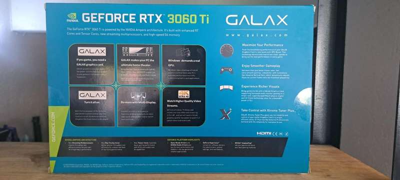 GALAX GeForce RTX 3060 Ti 1-Click OC 8GB GDDR6X 256-bit PCI-E 4.0 Desktop Graphics Card