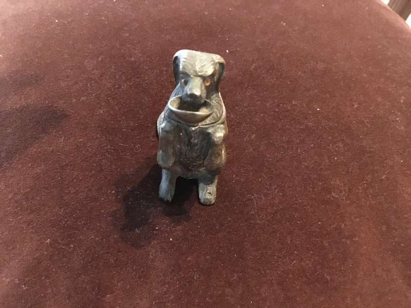 VICTORIAN SOLID BRASS FIGURAL MATCH HOLDER