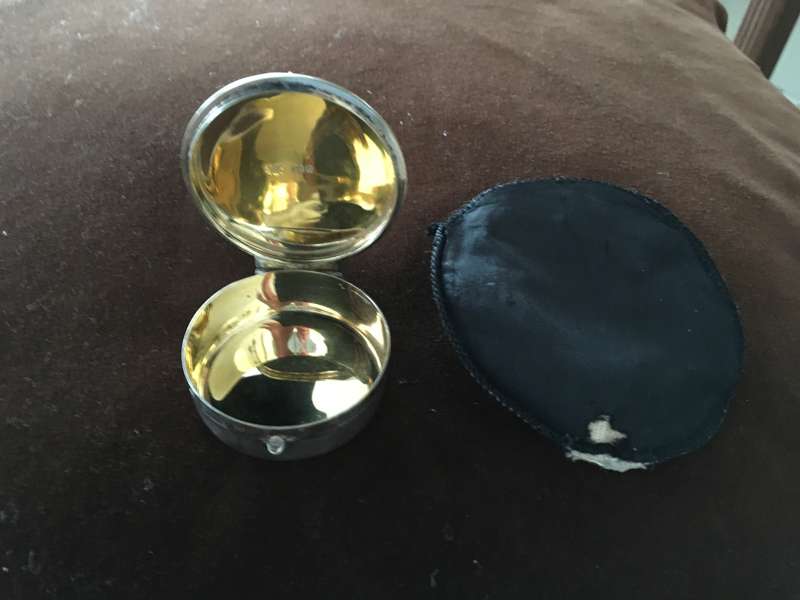 PriestsHoly Communion Hallmarked Silver and Gilt Wafer Box.