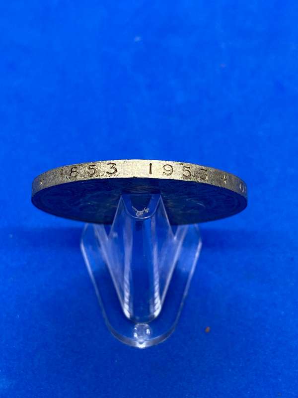 RHODES CENTENARY 1953 SOUTHERN RHODESIA SILVER CROWN IN BAKELITE CASE