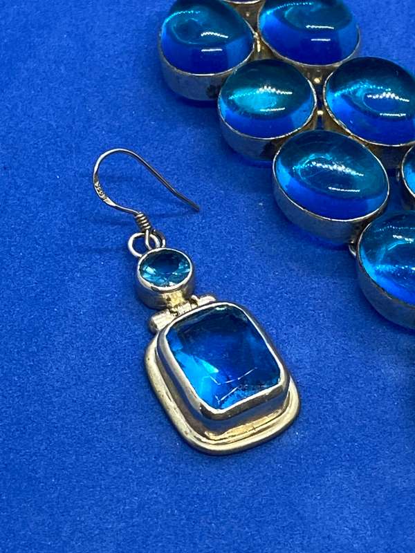 925 SILVER NECKLACE AND EAR RING SET