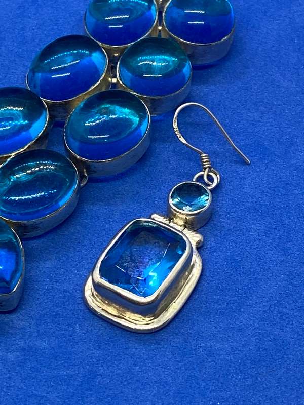 925 SILVER NECKLACE AND EAR RING SET