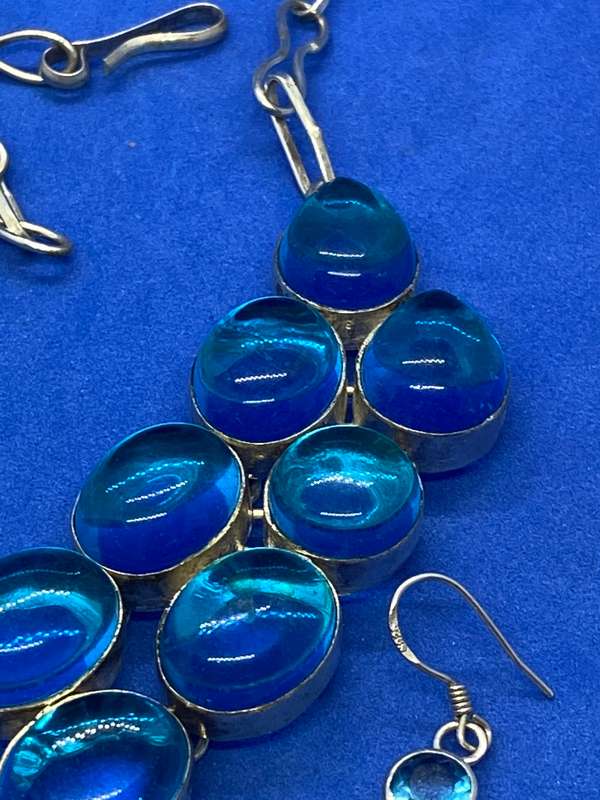 925 SILVER NECKLACE AND EAR RING SET
