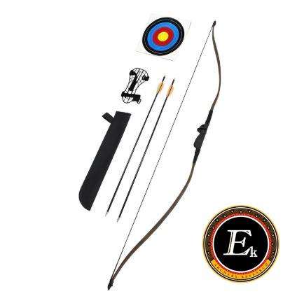 Ek Archery Re-018B Robinhood Fibreglass Long Bow - 30-35 LBS, Black