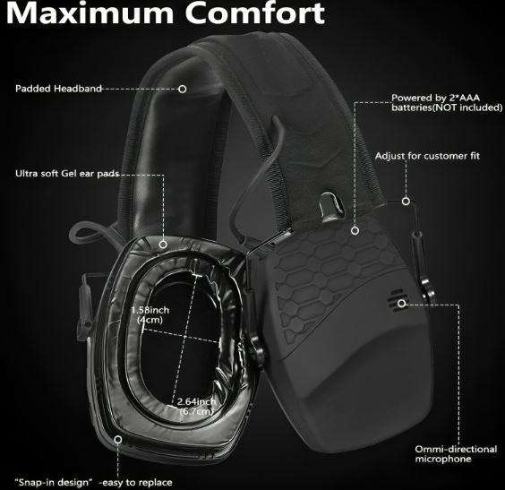 Kuvut Electronic Shooting Earmuffs - Camo