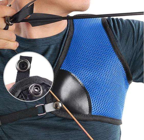 Archery Chest Protector - Adjustable Breast and Shoulder Guard