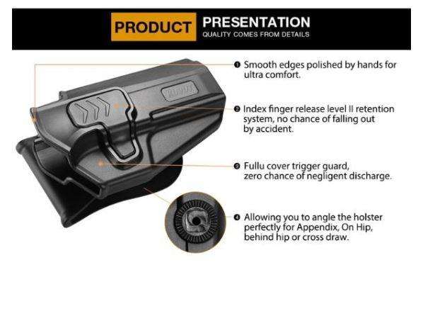 Kuvut CZ P09 Holster - OWB Paddle Holster with ALS Level II Retention