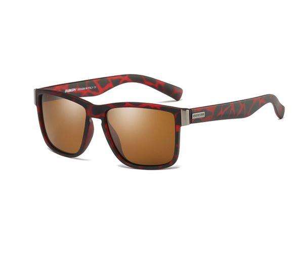 Dubery Polarized Sunglasses - Bandits - Brown, Red