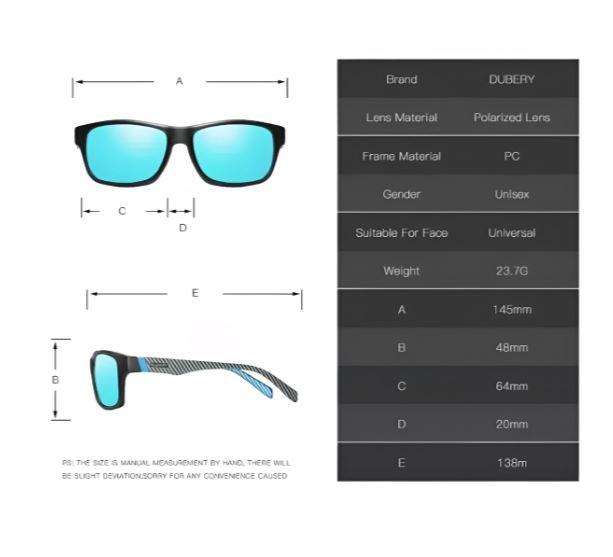Dubery Polarized Sunglasses Jumpers - Black, Blue