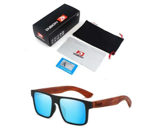 Dubery Polarized Sunglasses Woodys - Blue, Brown