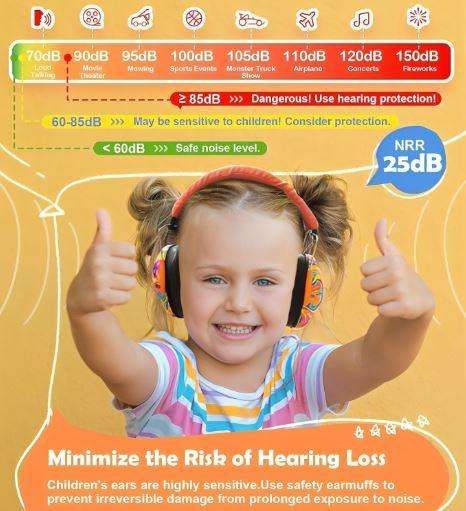Kuvut Kids Noise-Cancelling Earmuffs - OrangeCandy