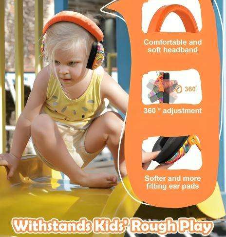 Kuvut Kids Noise-Cancelling Earmuffs - OrangeCandy