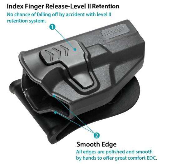 Kuvut Glock 19 OWB Holster - Adjustable Paddle
